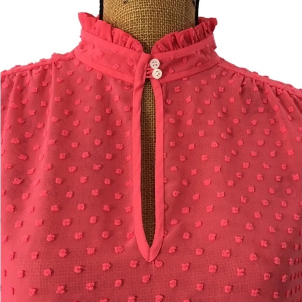 J. Crew Elegant Dots Rose/Pink Long Sleeves Casual Office Shirt 6P